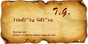 Tibély Géza névjegykártya