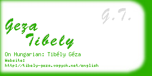 geza tibely business card