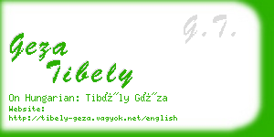 geza tibely business card